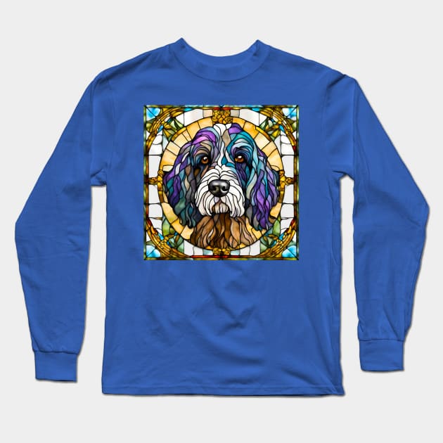 Stained Glass Portuguese Water Dog Long Sleeve T-Shirt by Doodle and Things